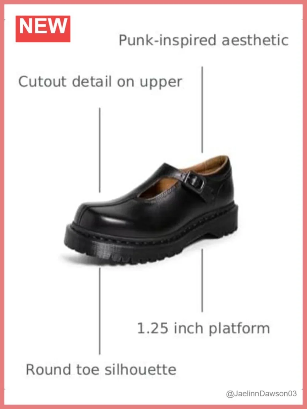 Women's Platform Loafers Leather Round Toe Buckle Strap